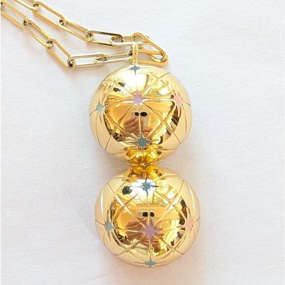 Wanderlust + Co Gold Planet Medallion Necklace 14K Real Gold Plated Jewelry - Picture 3 of 5
